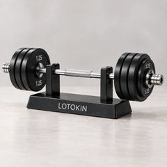 LOTOKIN Mini Barbell – Black Edition with Display Stand