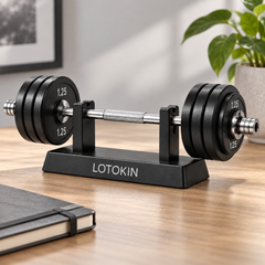 LOTOKIN Mini Barbell – Black Edition with Display Stand